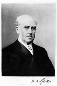 Retrato de Archibald Geikie, ilustração da Nature 5 de janeiro de 1893 (fotogravura)